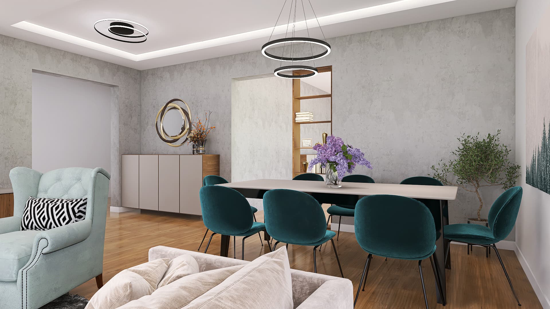 Amenajare living, bucatarie, bai, dormitoare, hol - Alba-Iulia